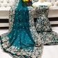 Emerald Green Net Embroidered Party Wear Dress